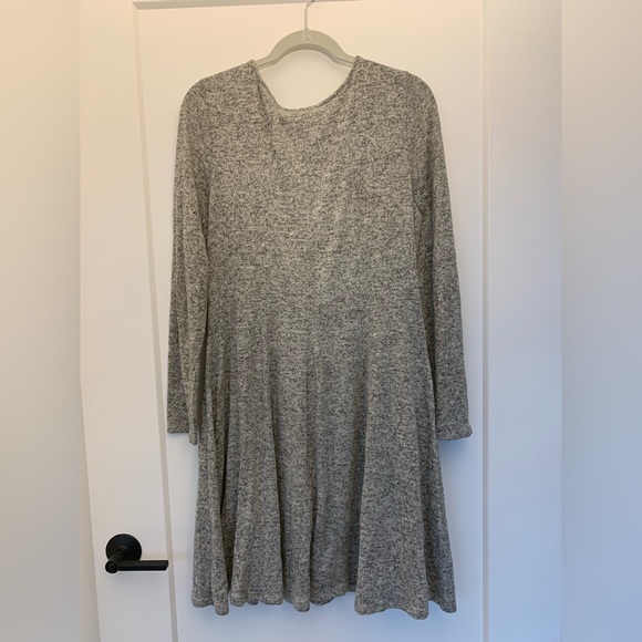 Anthropologie Dolan Gray Fleece Knit Ling Sleeve Sweater Dress Pleated - Picture 4 of 5